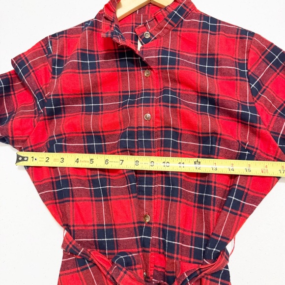 Kiel James Patrick Cozy Cabin Apple Pie Skillet Flannel Dress Red Size Medium - Picture 5 of 10
